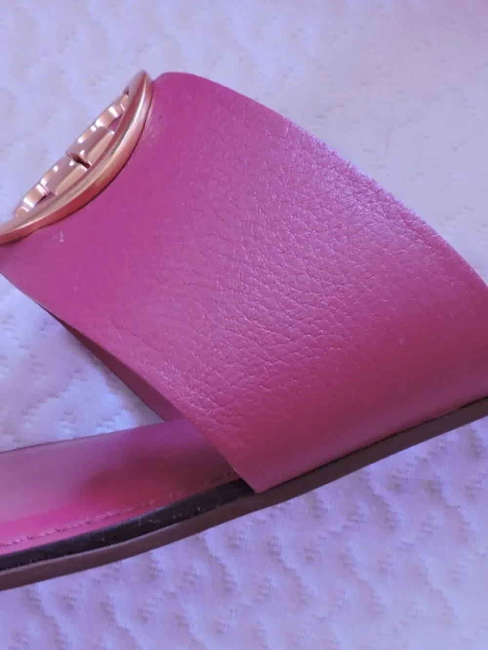Pre-Owned Tory Burch - Benton Band Flat Sandal - Raspberry Sorbet - Size 8
